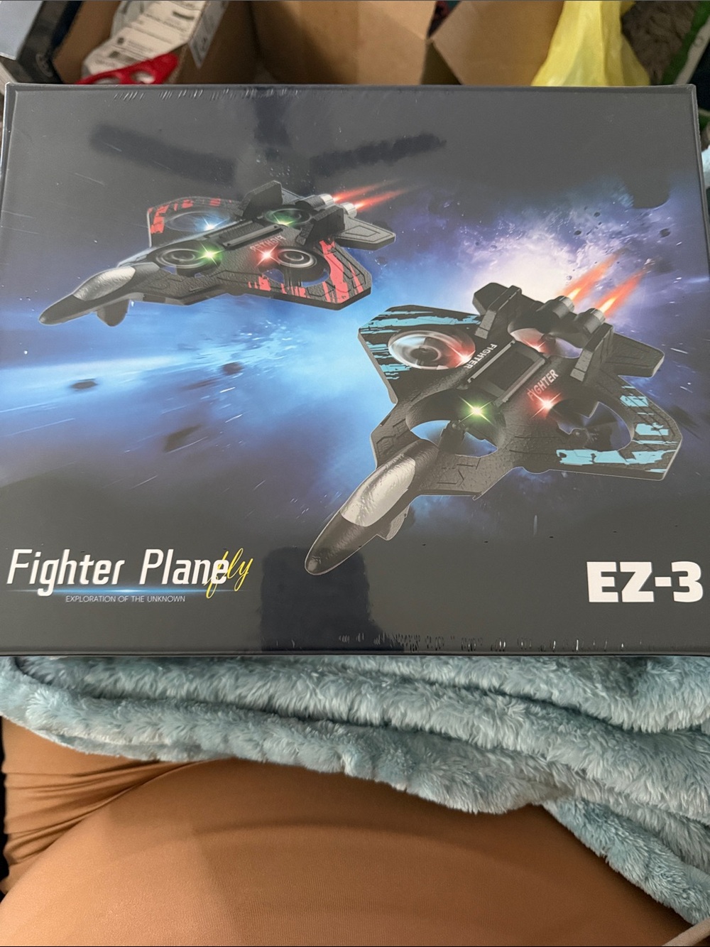 Fighter Plane Toy - Blue and Red Kids Drone Plane